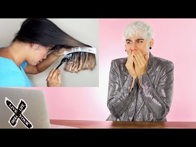 HAIRDRESSER REACTS TO DIY BOX DYE OMBRE FAILS! |bradmondo