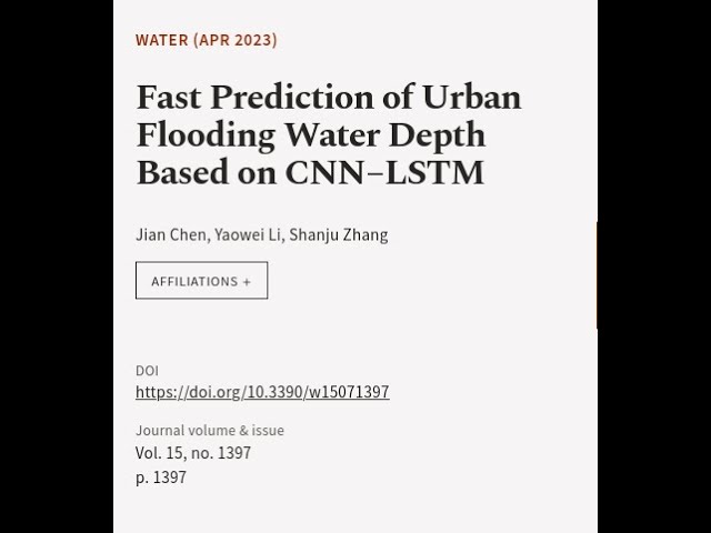 Fast Prediction of Urban Flooding Water Depth Based on CNN−LSTM | RTCL.TV