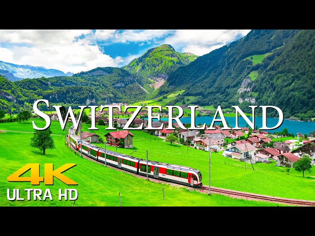 4K Ultra UHD: FLYING OVER SWITZERLAND - Soothing Music Along With Beautiful Nature Video (4K UHD)