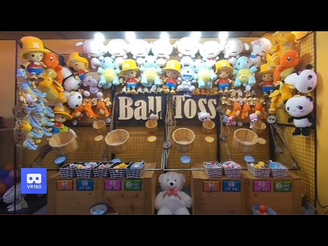 3D 180VR 4K Canival Arcade Game Center Ball Toss, Gun Man, Balloon  Dart and Claw Machines 360VR