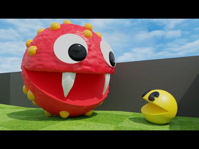 Pacman Vs Red Color Polkadot Monster (Level 4 Maze)