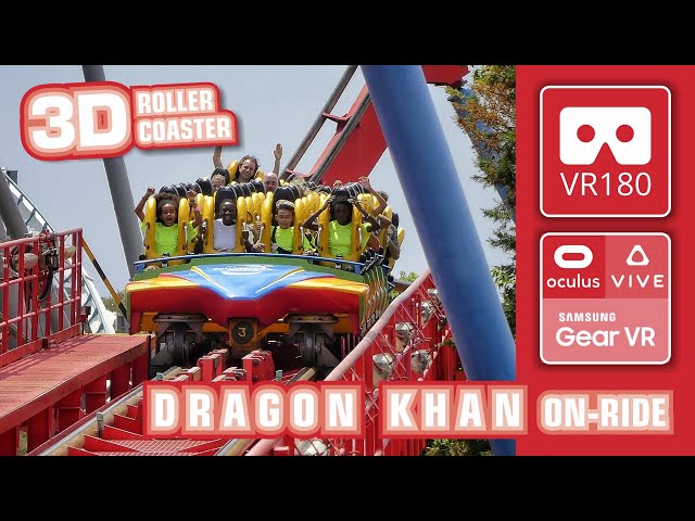 VR180 extreme VR Roller Coaster DRAGON KHAN 3D onride| VR 360 PortAventura World Montaña Rusa Oculus