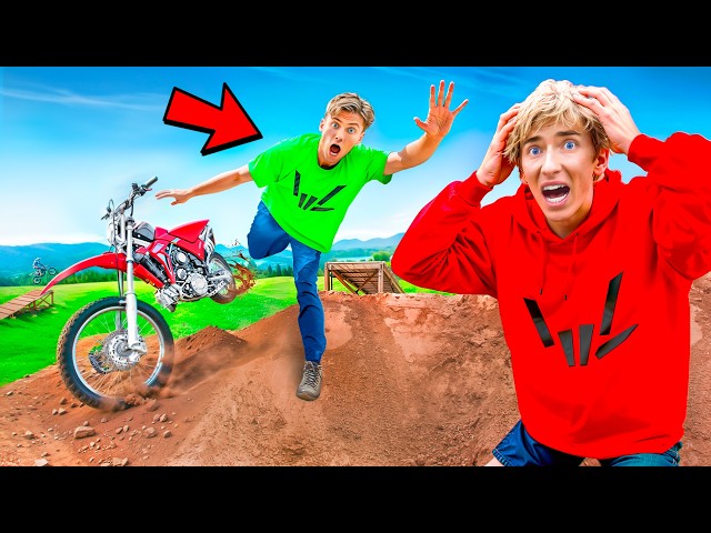 My Brother CRASHED his Dirt Bike!!