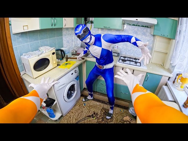 POWER RANGER TWINS HE BROKES MY PLATE AND HE REGRETTED IT (epic parkour pov action  )