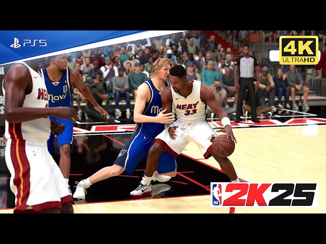 NBA 2K25 Official Gameplay - ‘11 Mavericks vs ‘97 Heat - Dirk Nowitzki vs Alonzo Mourning [PS5 4K60]