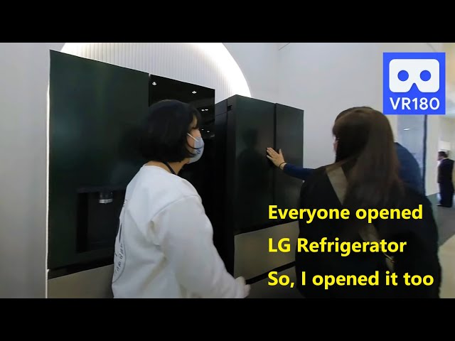 3D 180VR 4K Everyone opened it once, so I opened it too. New LG Refrigerator in World IT Show