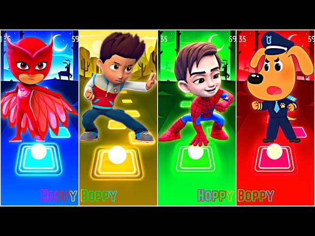 PAW Patrol 🆚 PJ Masks 🆚 Sheriff Labrador 🆚 Spidey 🎶 Tiles Hop EDM Rush