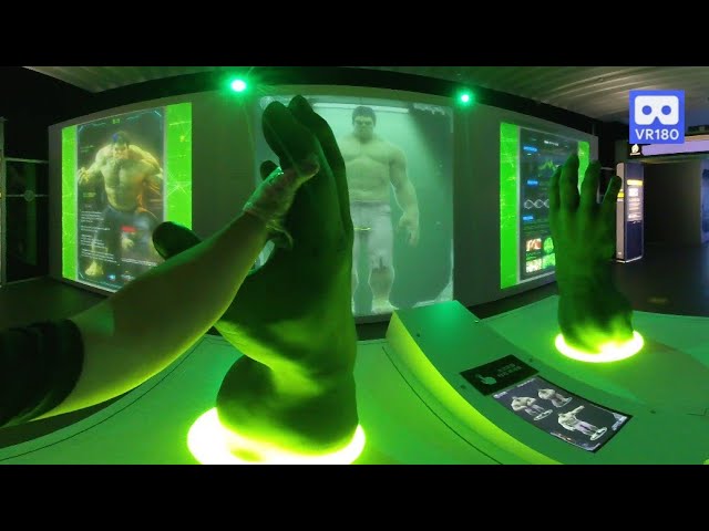 3D 180VR 4K Control Hulk!!  Giant Hulk Room in Marvel Avengers Station