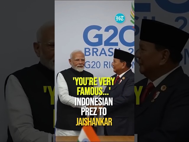 Indonesian President Prabowo Recognizes EAM Dr. Jaishankar at Brazil G20 Summit