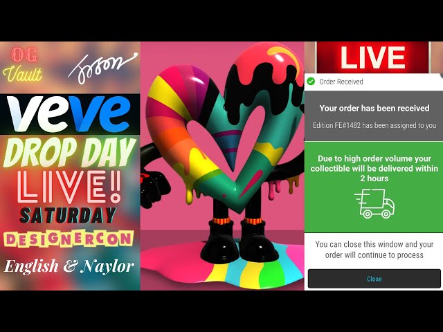 VeVe Drop Day LIVE - DESIGNERCON 2024 Ron English & Jason Naylor Digital Collectibles NFT Drop!