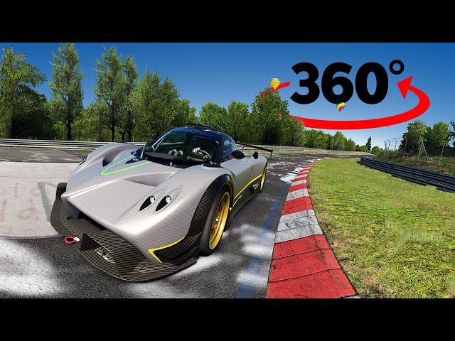 Car racing 360° Pagani Zonda R Max Speed sound engine