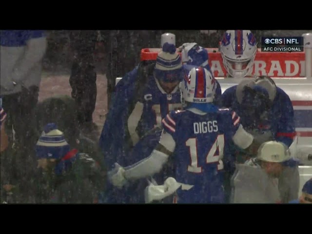 Stefon Diggs exchanging some words with Josh Allen on the sideline