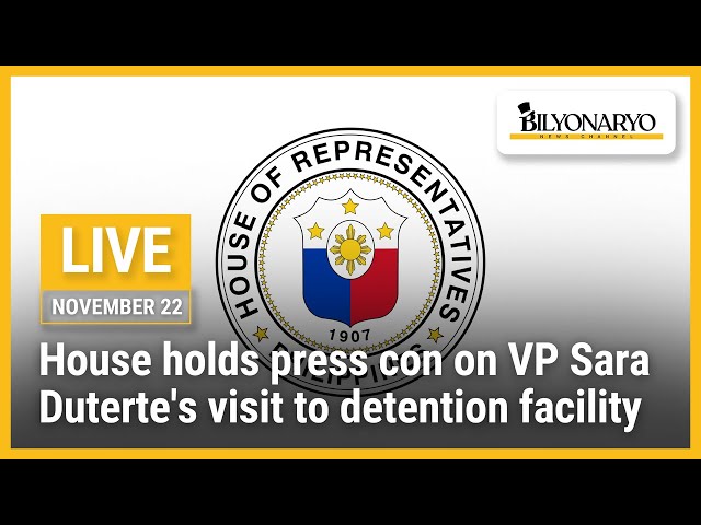 House holds press con on VP Sara Duterte's visit to detention facility