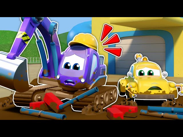 Watch out! SLEEPY EXCAVATOR causes chaos at the CONSTRUCTION | Car Repair for Kids | Tom’s Garage