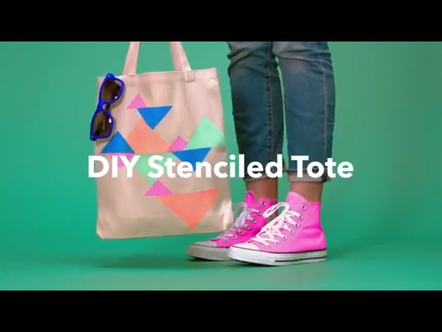 DIY Stenciled Tote | How to Stencil on Canvas