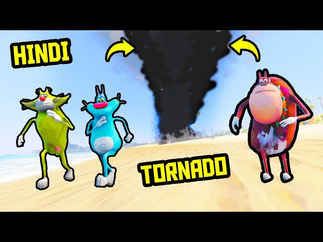 🌪️ TORNADO mei OGGY, JACK & BOB | GTA 5 [Hindi/Funny] | Hitesh KS