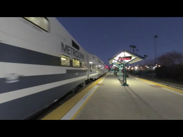 VR180 - Metrolink IEOC Line Train #808 Northbound in Riverside - Downtown - January 18th 2021 (2/2)