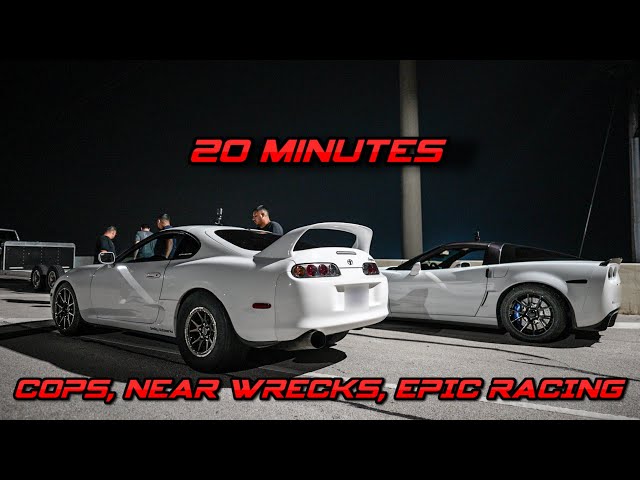 20 Minutes of the Wildest Street Racing of 2023, Near Wrecks, Cops, and insane 3 way racing