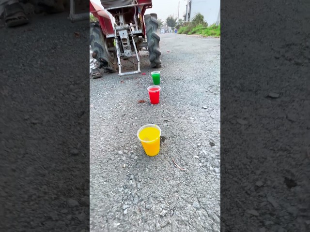 mini tractor 🚜🚜 with colorfully water 💦