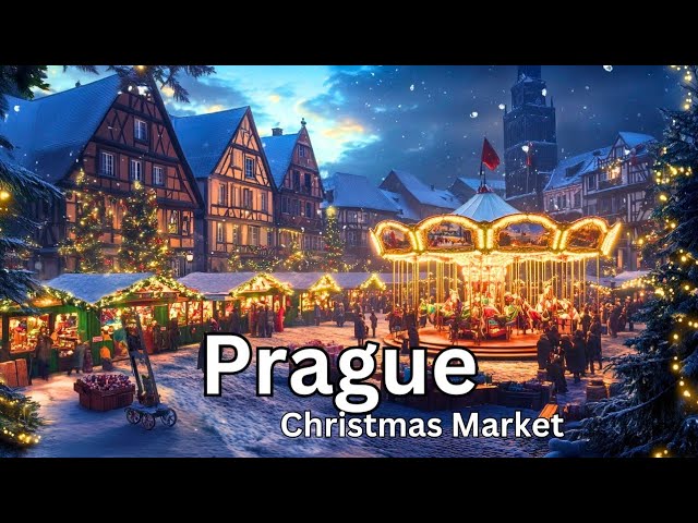 Prague Christmas Market 2024 | Christmas Lights Walking Tour in 4K HDR