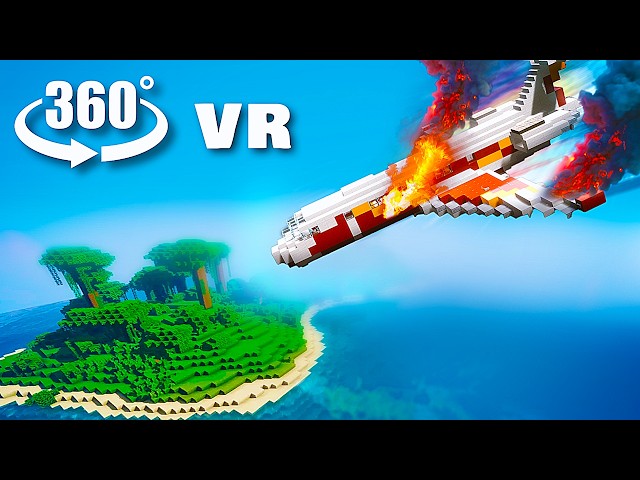 VR 360° PLANE CRASH (Minecraft Animation)