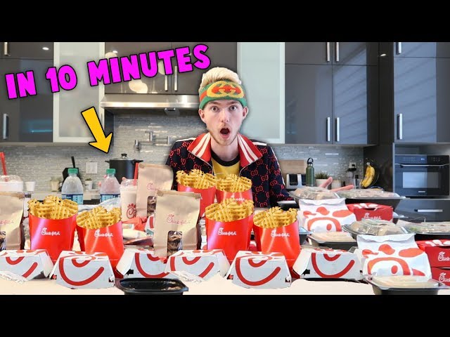 Ordering The Entire CHICK-FIL-A MENU! (10 Minute Challenge) Ft. Reaction Time & Infinite Lists