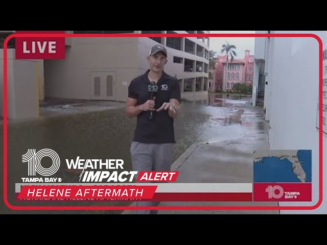 Parts of Downtown Sarasota flooded Friday morning after Helene