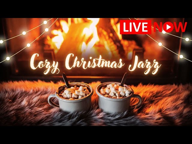 Non-Stop Christmas Jazz 🎄 Crackling Fireplace 🎅 ❄️