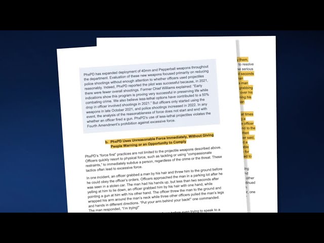 DOJ: PHX PD uses unreasonable less-lethal force: Pages 24-28