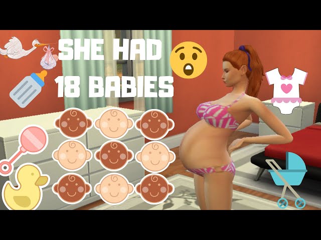 MY SIM HAD 18 BABIES - PREGNANCY, BABIES, MARRIAGE AND DEATH - THE SIMS 4 - 100 BABIES CHALLENGE