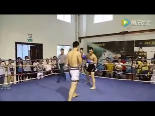 Bodybuilder Challenges Kickboxing Coach In The Ring