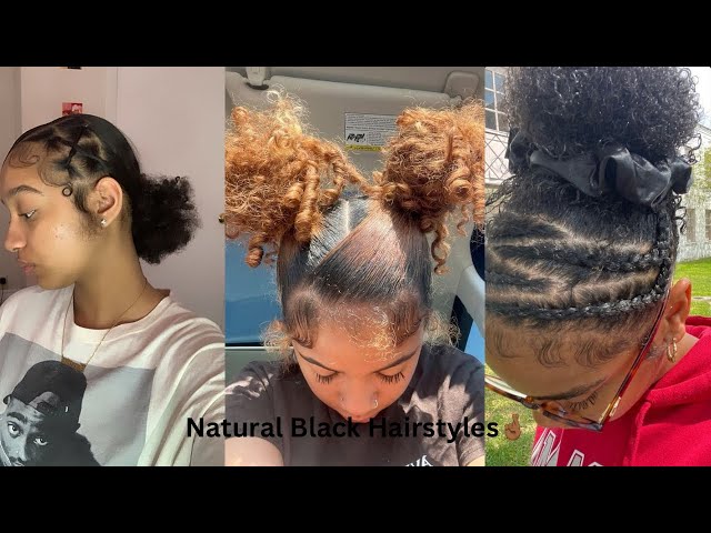 Slick Natural Hairstyles For Short/Medium Length Hair🫶🏾 | April 2024