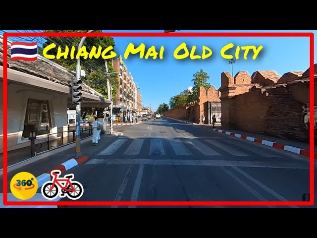 🇹🇭 [360°] Cycling around Chiang Mai Old City 🚲