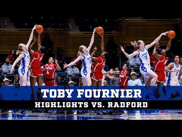 Toby Fournier Rookie Debut vs. Radford | 10 pts, 3 rebs & 2 stls