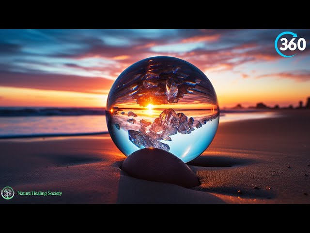 4K 360° 🥰 Morning Music - Positive Energy Soundscape - Virtual Beach 432Hz