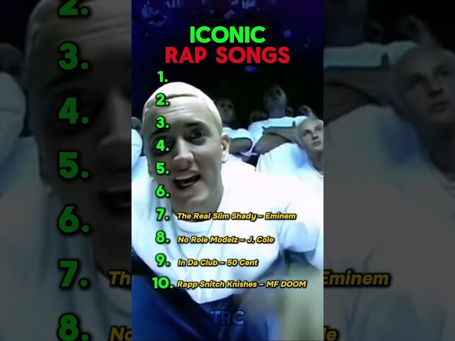 ICONIC PAP SONGS! (Part 2) #rap #hiphop #iconic #drdre #kanyewest #juicewrld #jcole #eminem #50cent