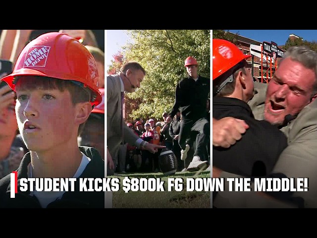 $800K FIELD GOAL! 😱💰 Henry Silver kicks PERFECT FG on Pat McAfee's Kicking Contest | College GameDay