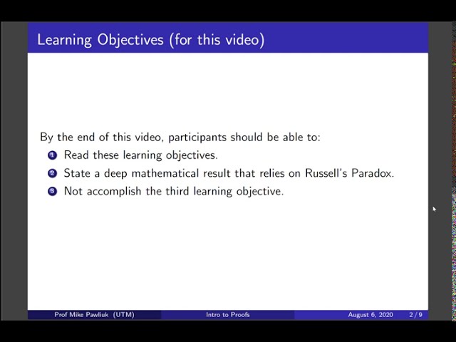 Intro to Proofs - Paradoxes - This title is a lie