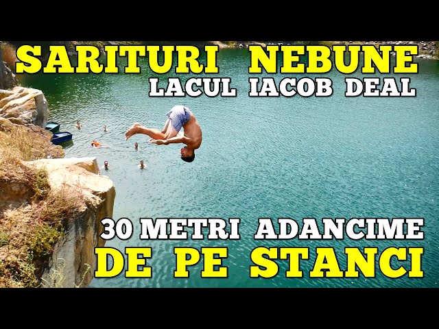 Lacul IACOB DEAL - facem SĂRITURI NEBUNE  în apă de PE STÂNCI într-un lac ADÂNC DE 30 METRI - TULCEA