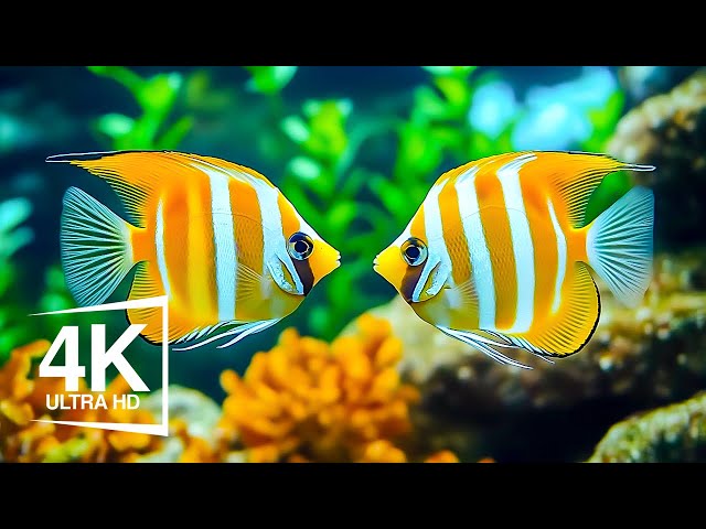 Aquarium 4K VIDEO (ULTRA HD)🐠Captivating Moments With Jellyfish And Fish ,Relaxing Music