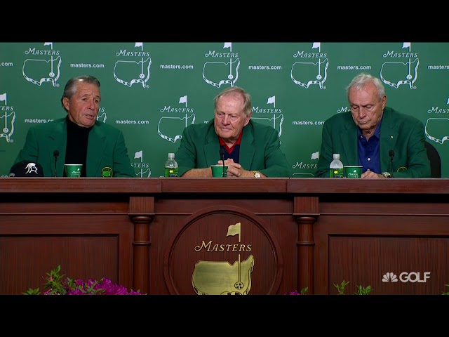 2015 Masters Rickie, Bubba, Keegan watch Gary Player, Jack Nicklaus Arnold Palmer