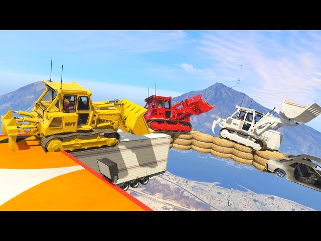 IMPOSSIBLE BULLDOZER PARKOUR! - GTA 5 Funny Moments #747