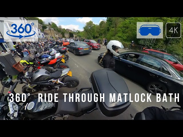 Crazy 360 degree motorcycle ride through Matlock Bath on a bank holiday weekend | 4K Video