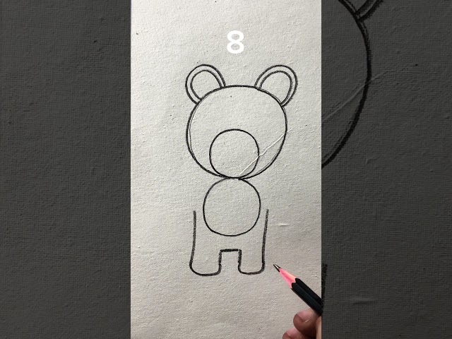 How to draw teddy bear with number 8