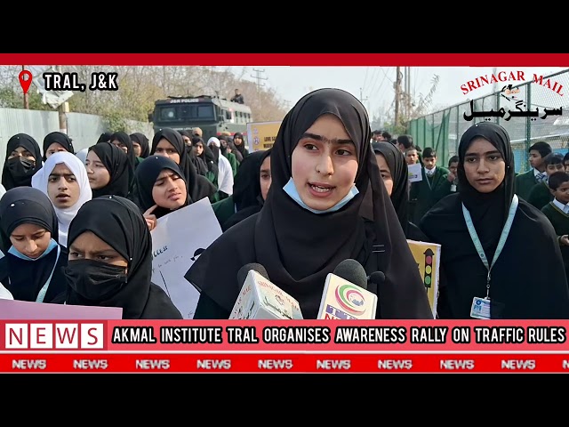 AKMAL Institute Tral Conducts Awareness Rally on Traffic Rules from ADC office to Bus Stand Tral