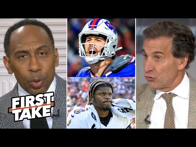 FIRST TAKE | Josh Allen is more elite than Lamar - Mad Dog tells Stephen A.: Bills' QB is the MVP