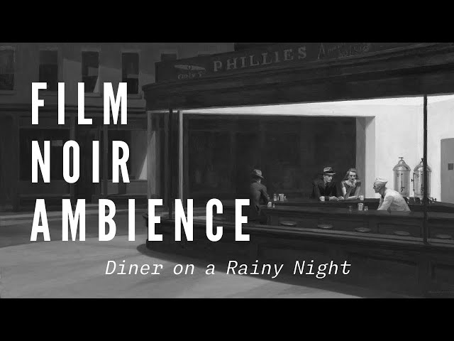 Film Noir Ambience (Diner on a Rainy Night) | Music, Rain