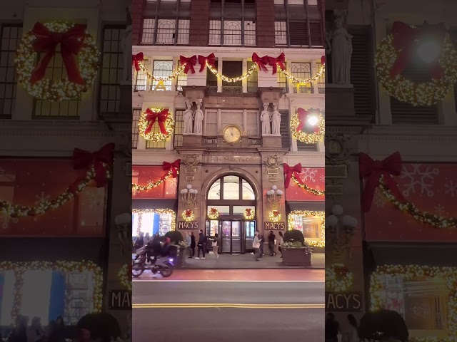 Holiday window decorations at Macy’s and Empire State Building in New York City. #newyork #christmas