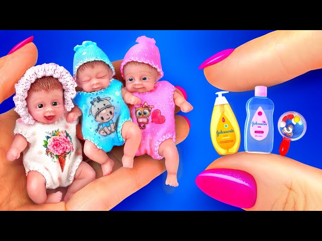 12 DIY MINIATURES for BABY DOLLS / Unboxing Surprise Balls / Barbie funny video