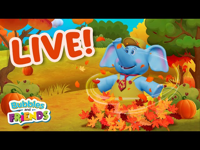 🔴🍁 Live Fall Fun for kids! Explore the season with Bubbles and Friends! Halloween and more! 24/7!